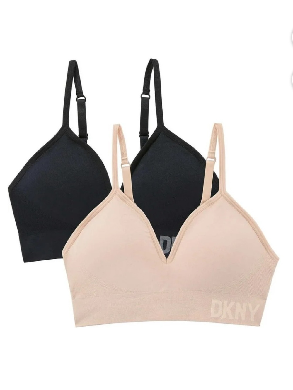 2️⃣ pack DKNY seamless stretch fabric adjustable straps back closure bras set XL